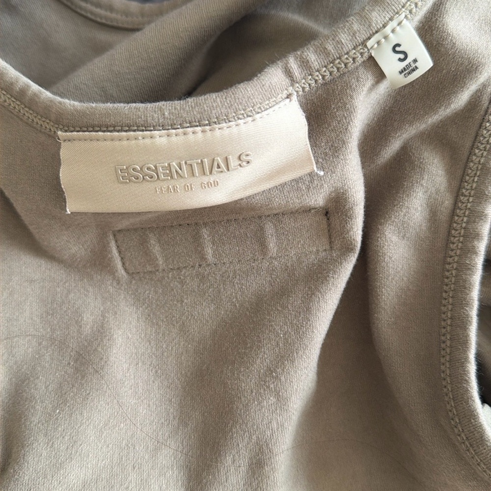 Essentials Fear of God grey cropped tank top, size S - Picture 4 of 9